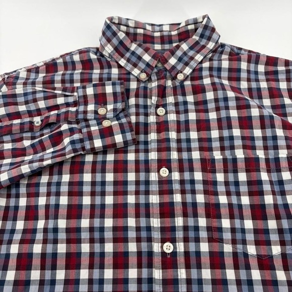 Banana Republic Other - Banana Republic Grant Fit 078 Wash Shirt Red Blue Plaid Button Down Mens M